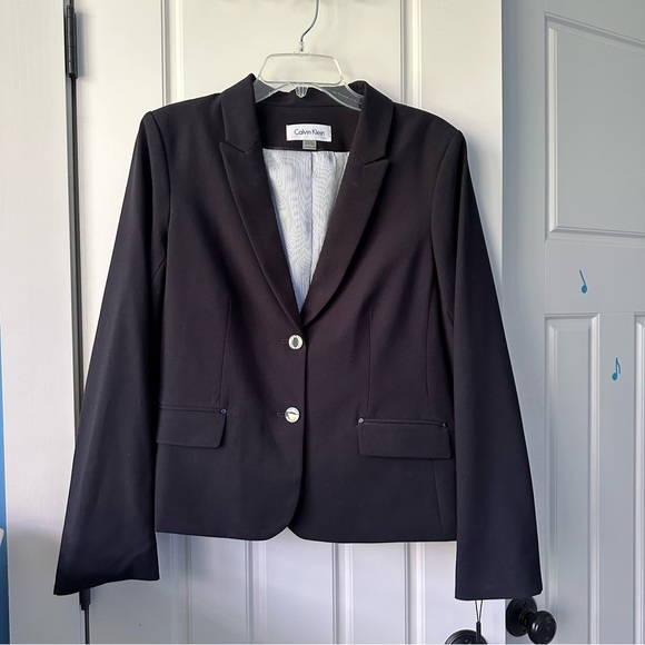 Calvin Klein Navy Blue Blazer  - Fully Lined - NWT Never Worn 14 Petite - Picture 1 of 14